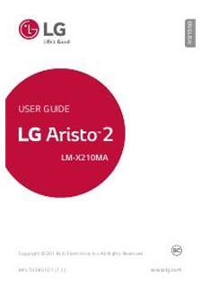 LG Aristo 2 manual. Tablet Instructions.